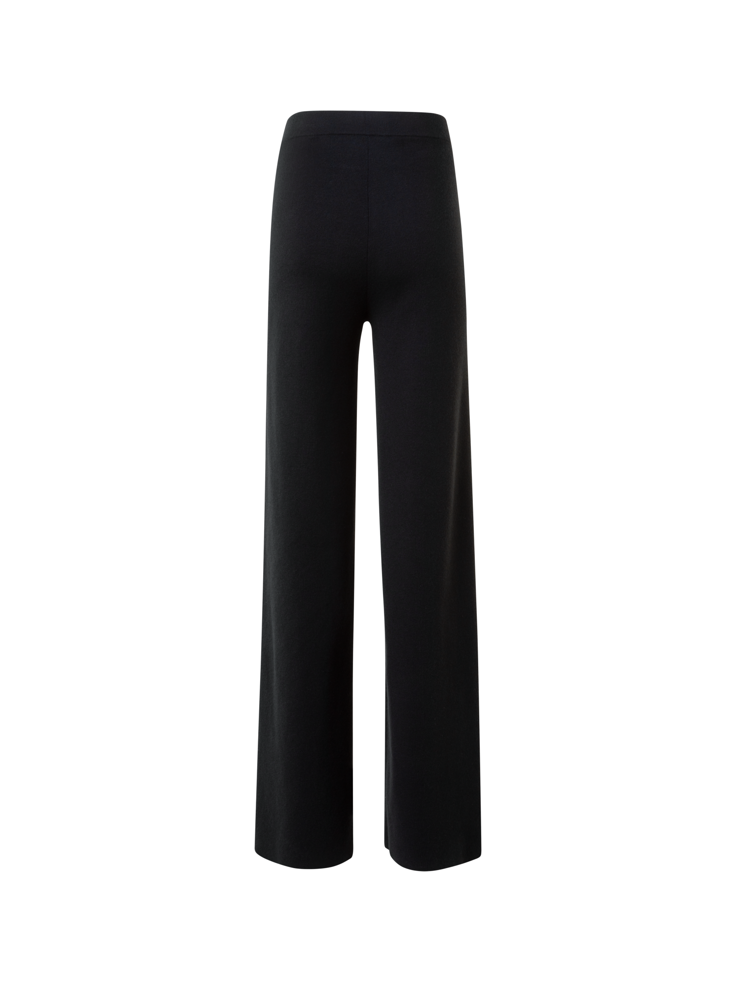 Designer Slight Flared Cashmere Silk Knit Pants - black - neutral