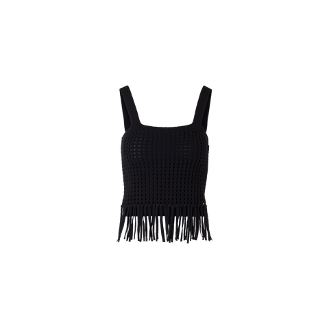 Short Chunky Cotton Mesh Knit Top