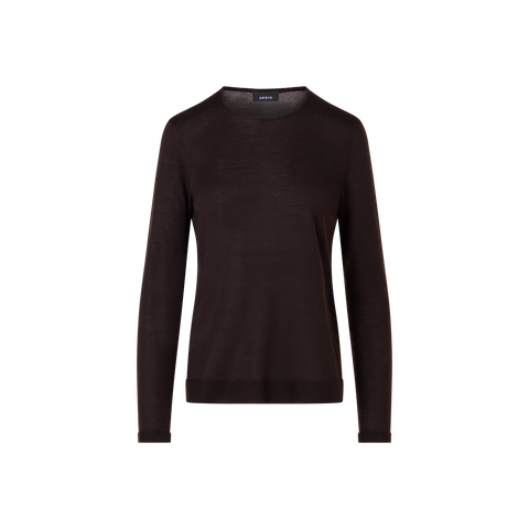 Nahtloser Rundhals-Pullover aus Kaschmirseide