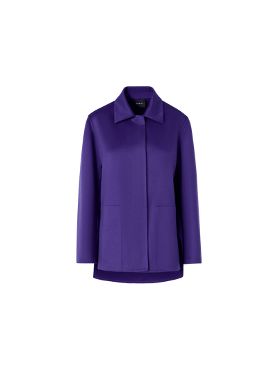 Designer Laars Long Jacket in Cashmere Double-Face - purple
