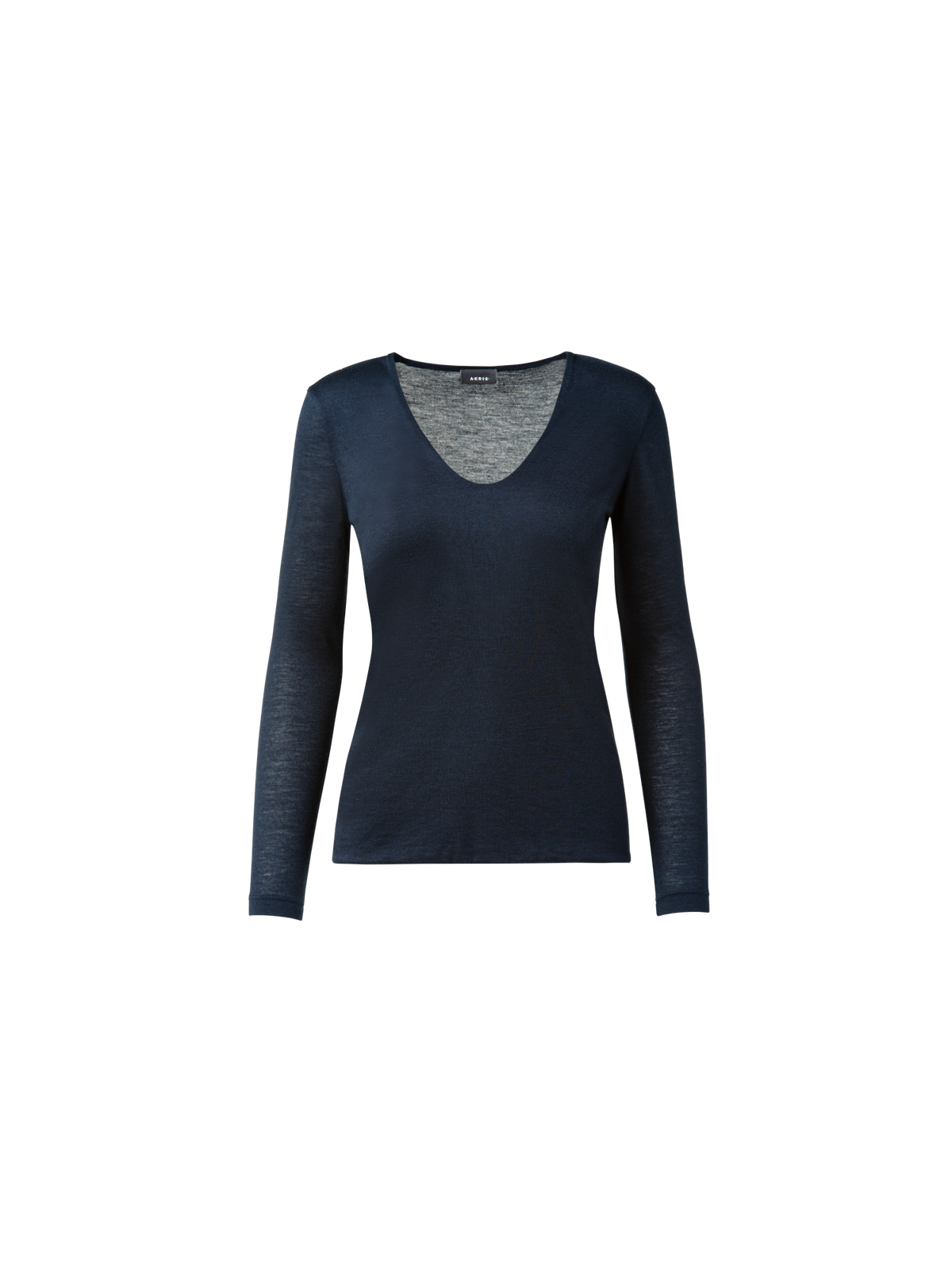 Designer Cashmere Silk Shirt - navy - blue