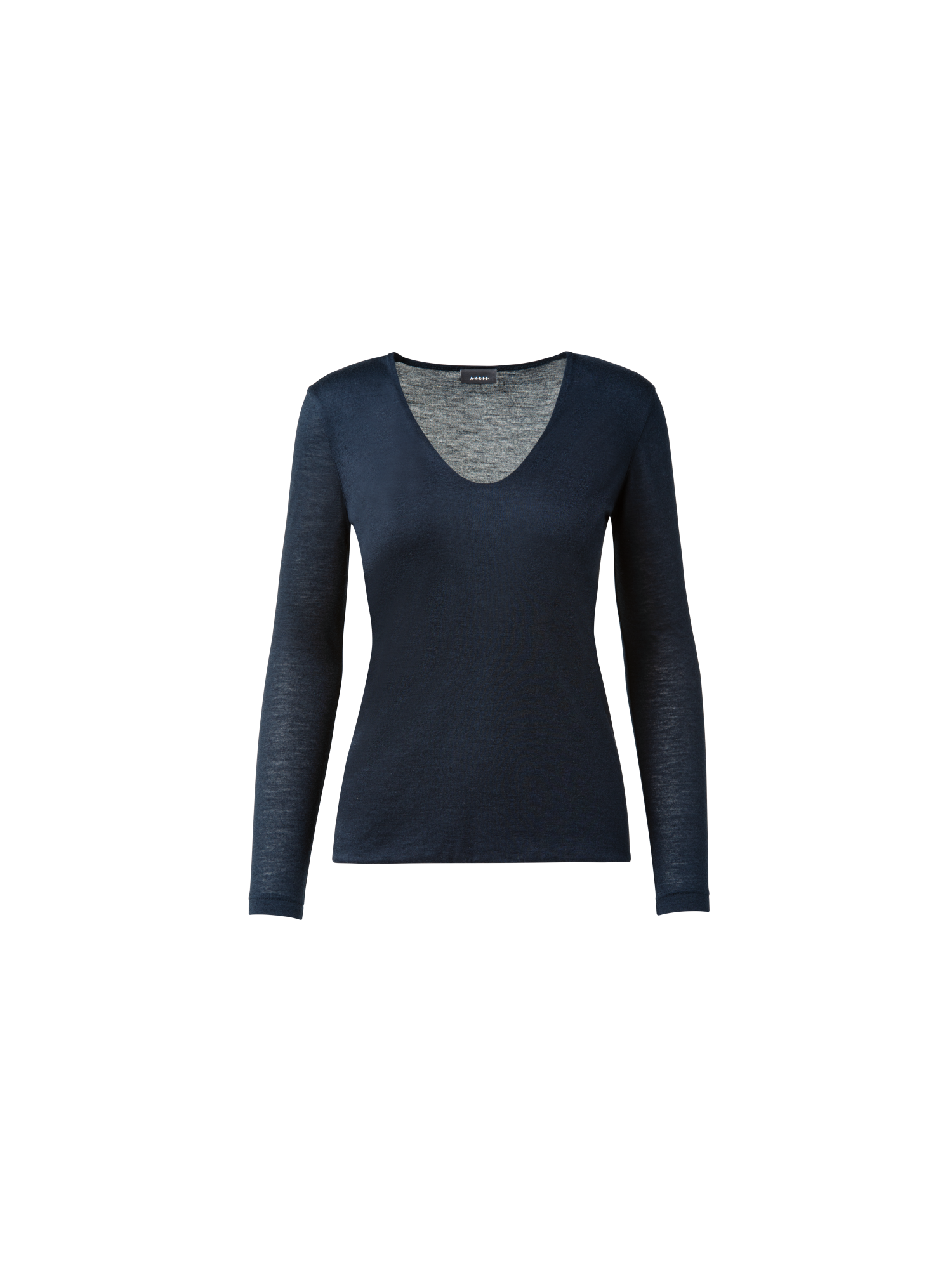 Designer Cashmere Silk Shirt - navy - blue