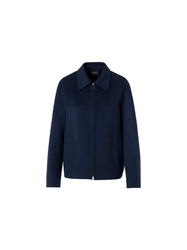 Designer Relaxed Cashmere Double-Face Shirt Jacket - neutral - navy - blue