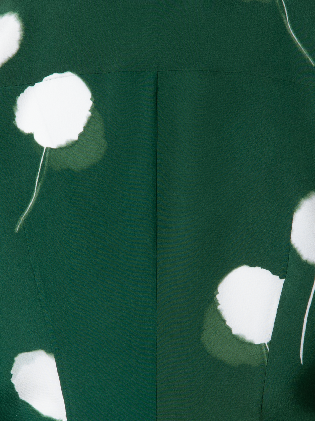 Designer Fitted Silk Blouse with Dandelion Print - green - multicolor