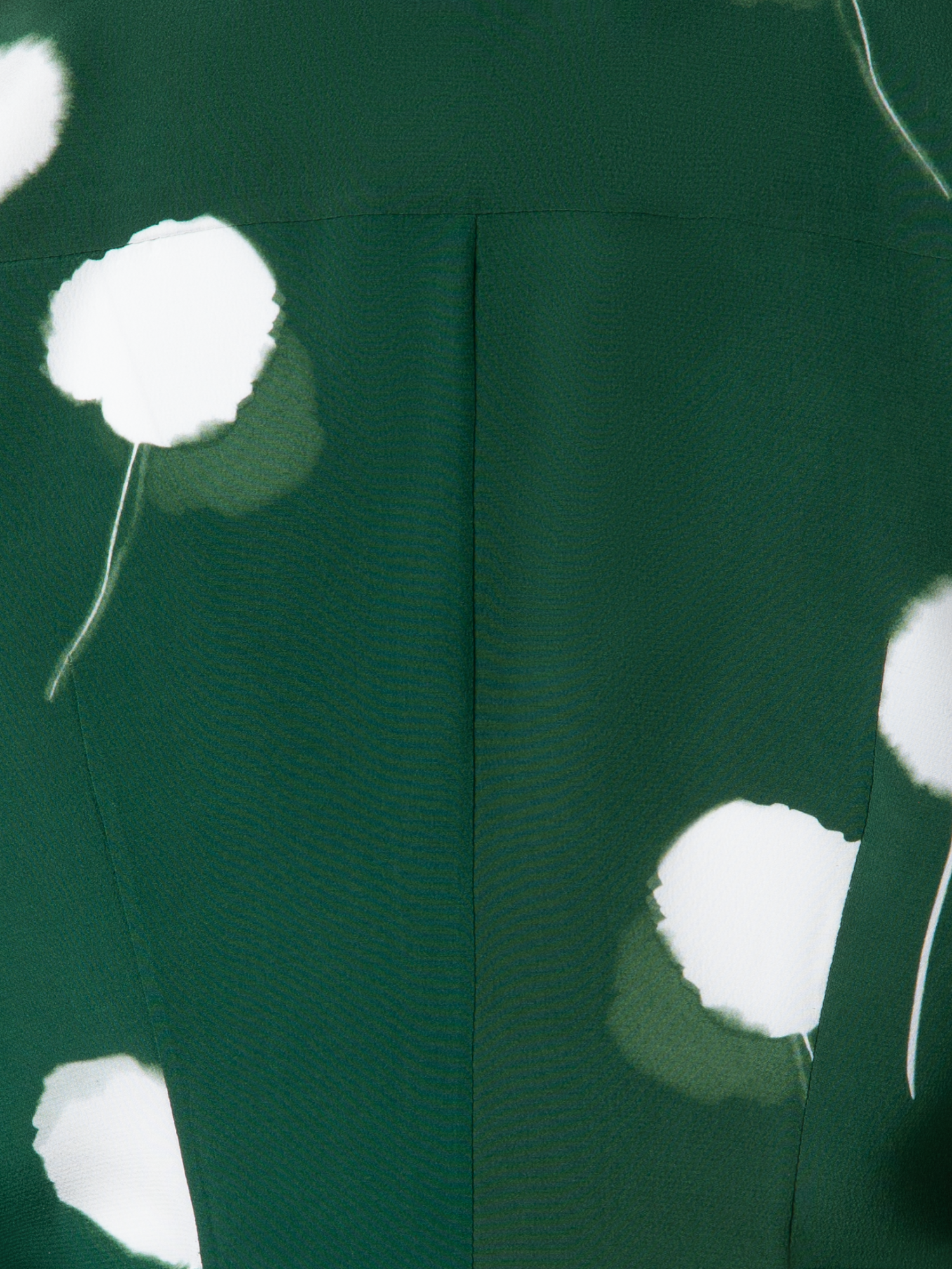 Designer Fitted Silk Blouse with Dandelion Print - green - multicolor