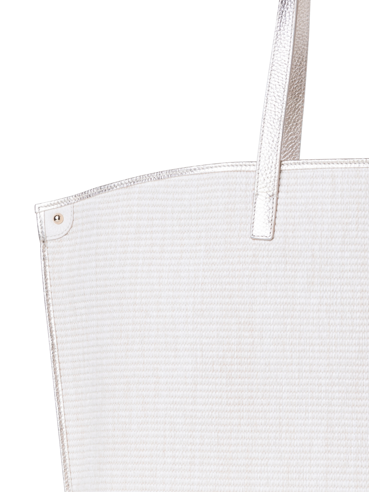 Designer Ai Medium Shoulder Tote - silver - ecru - beige - white