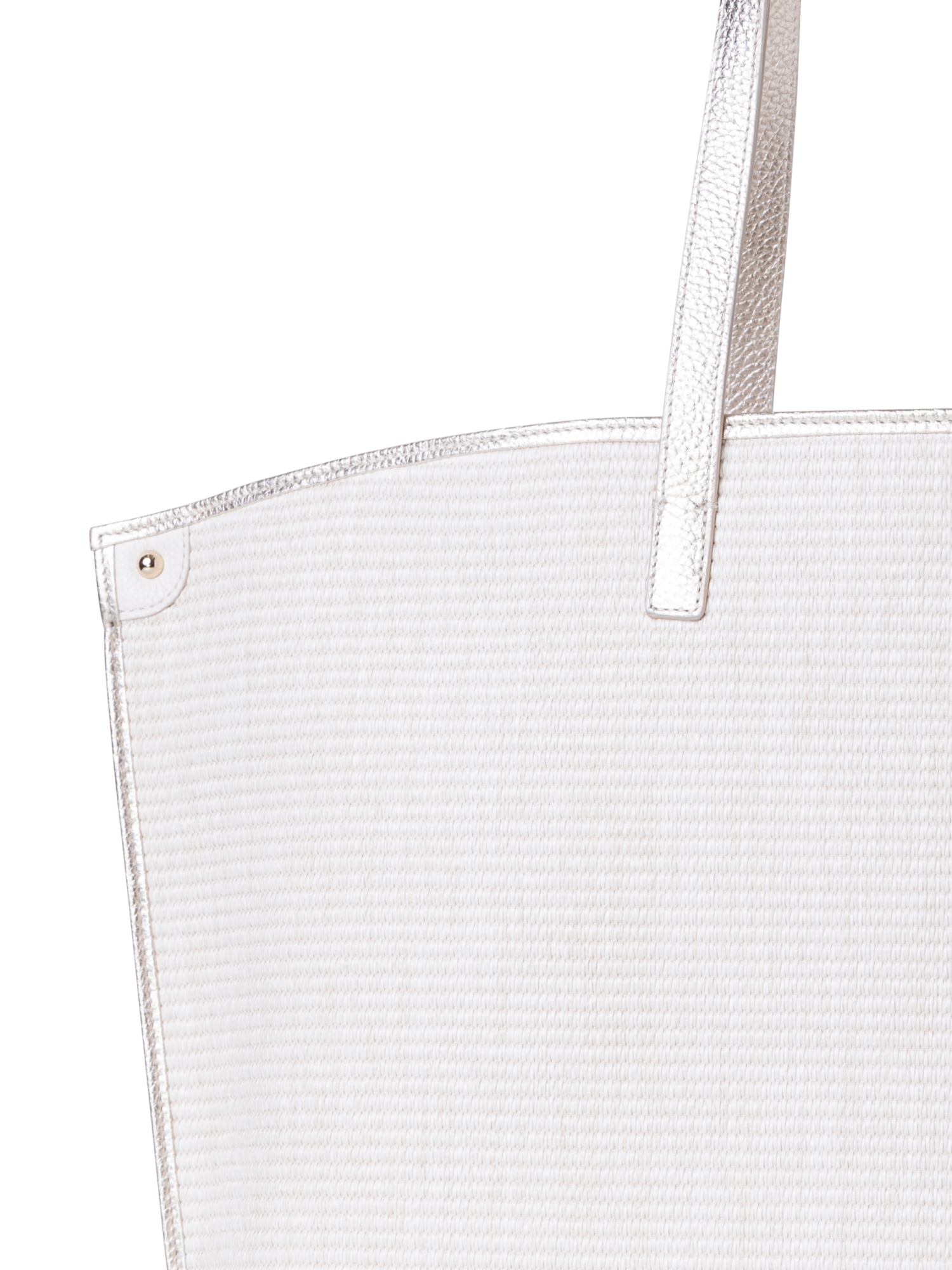 Designer Ai Medium Shoulder Tote - silver - ecru - beige - white