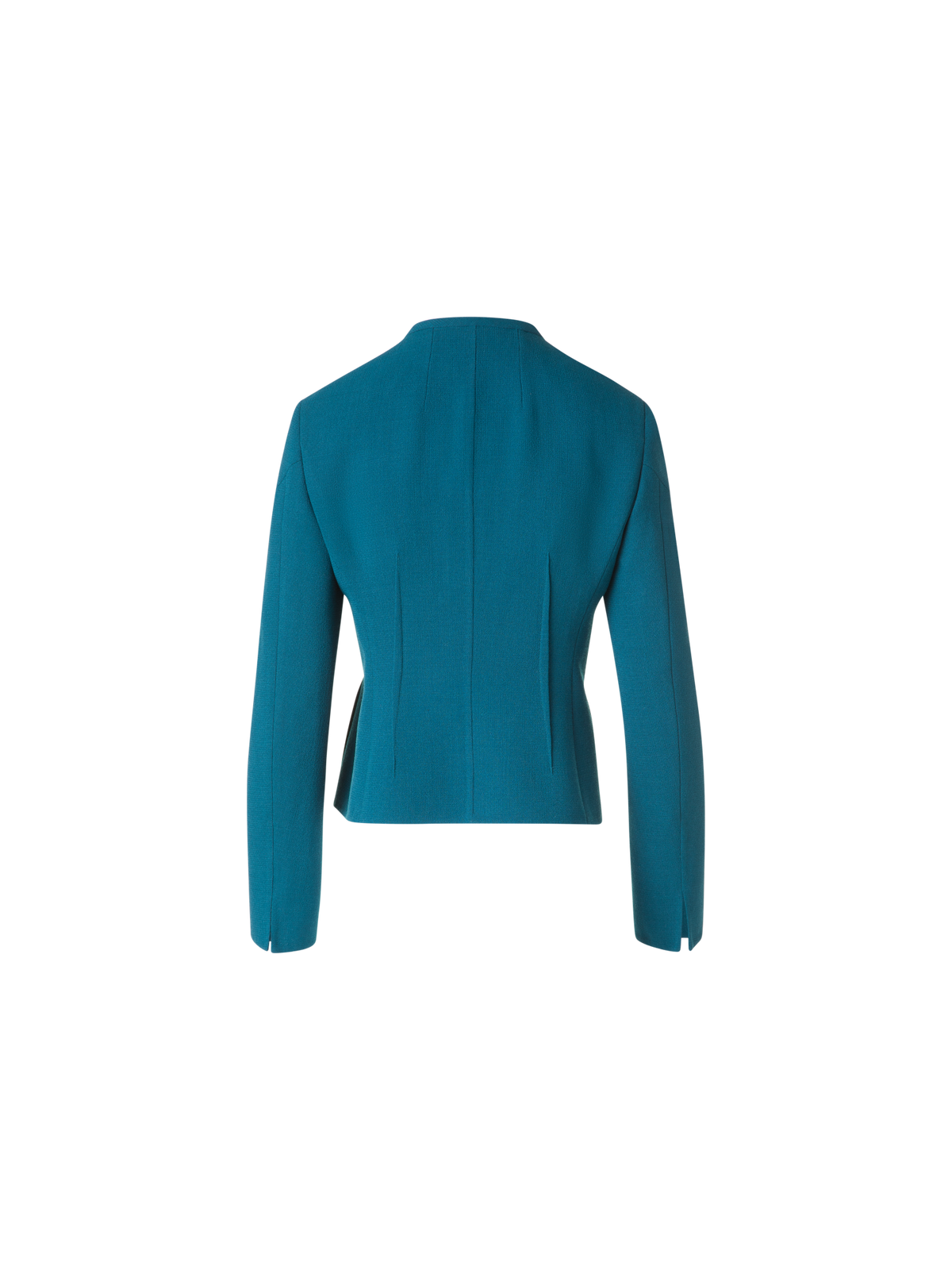 Designer Short Jacket in Wool Crêpe Double-Face - green