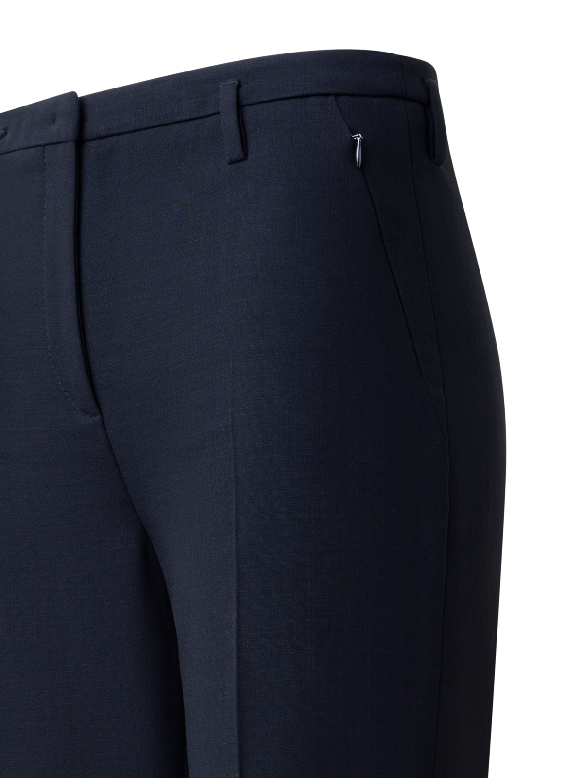 Designer Bootcut Wool Double-Face Pants - navy - blue