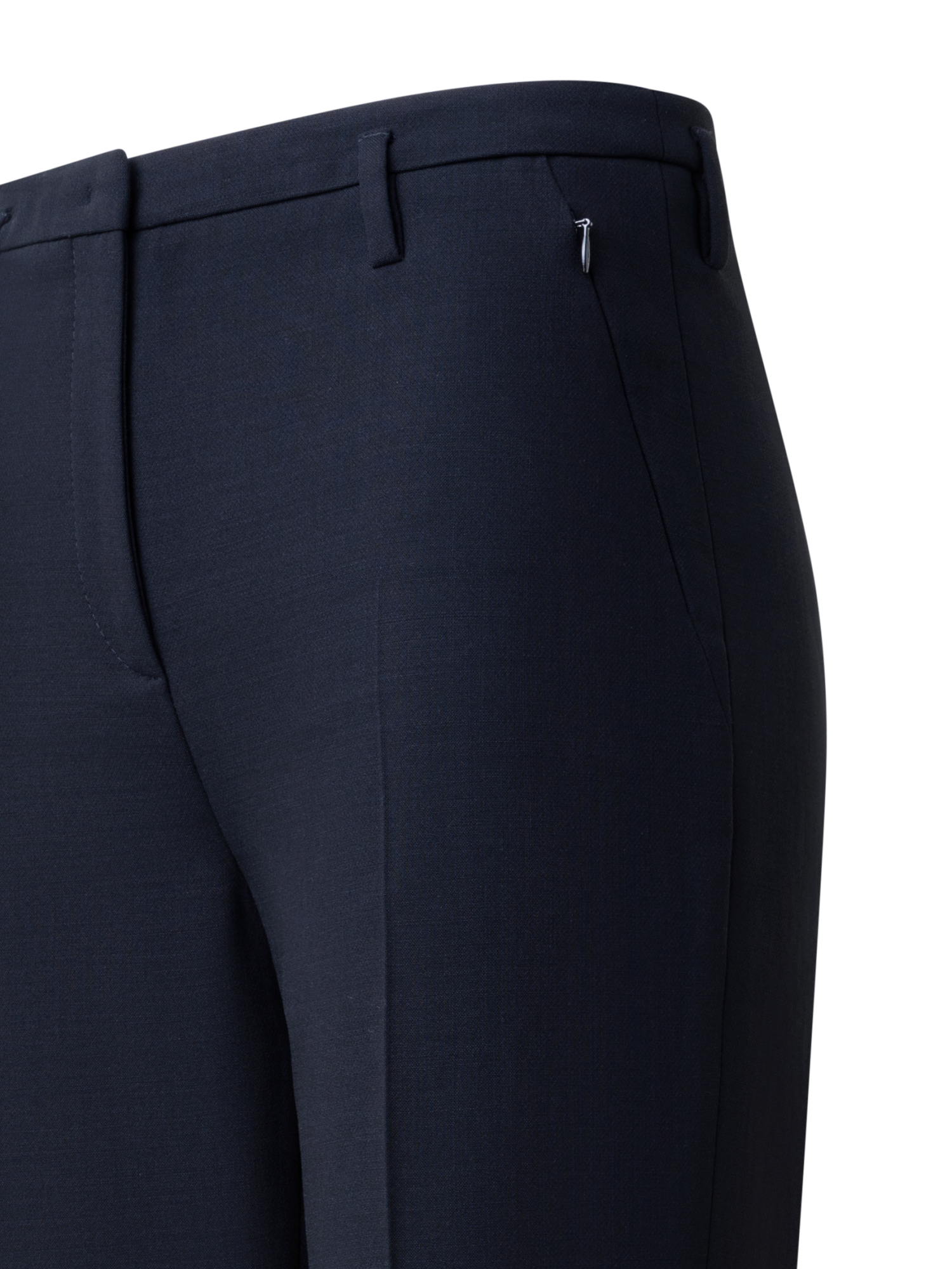 Designer Bootcut Wool Double-Face Pants - navy - blue