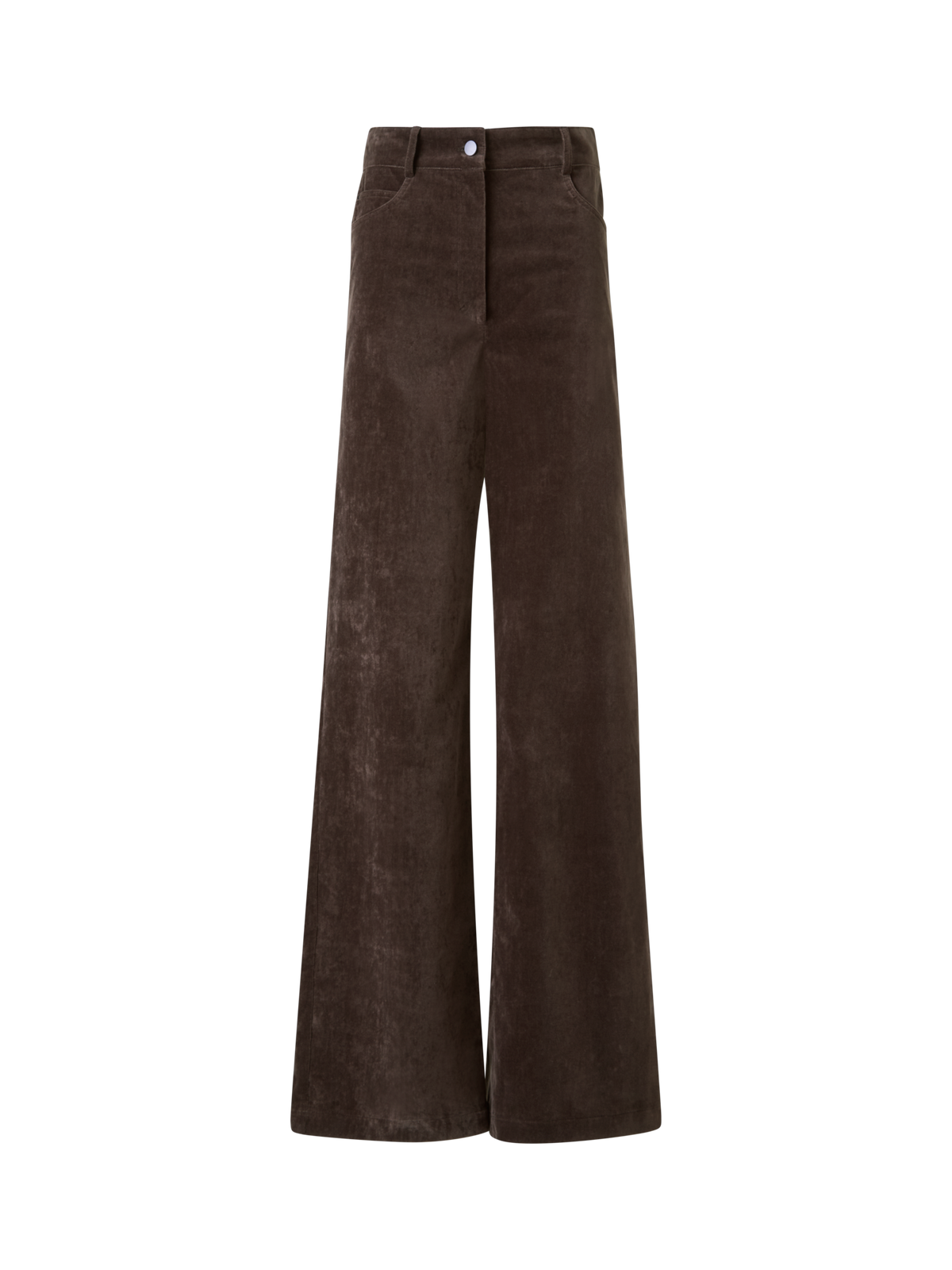Designer Wide Cotton Velvet Pants - neutral - brown