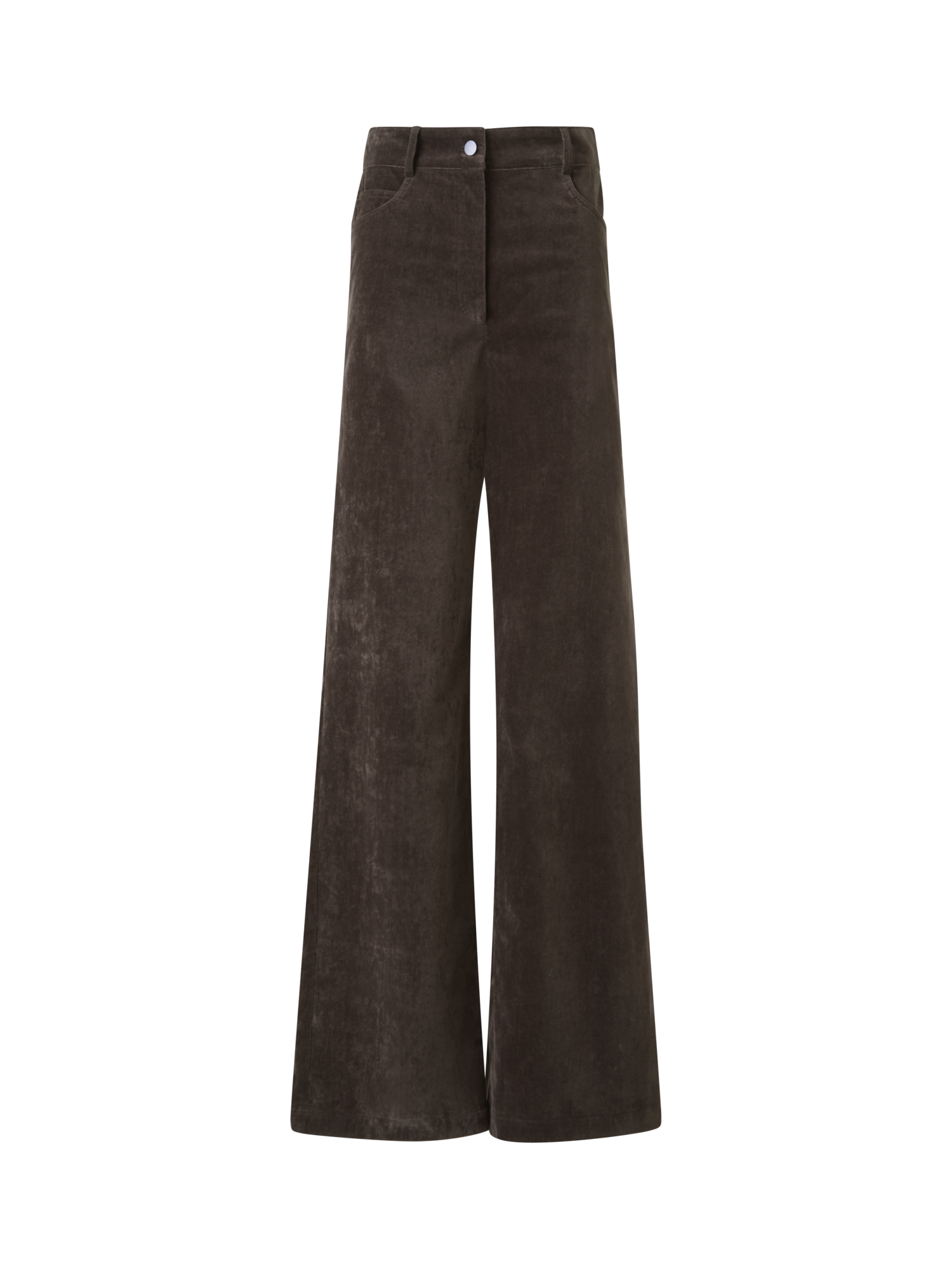 Designer Wide Cotton Velvet Pants - neutral - brown