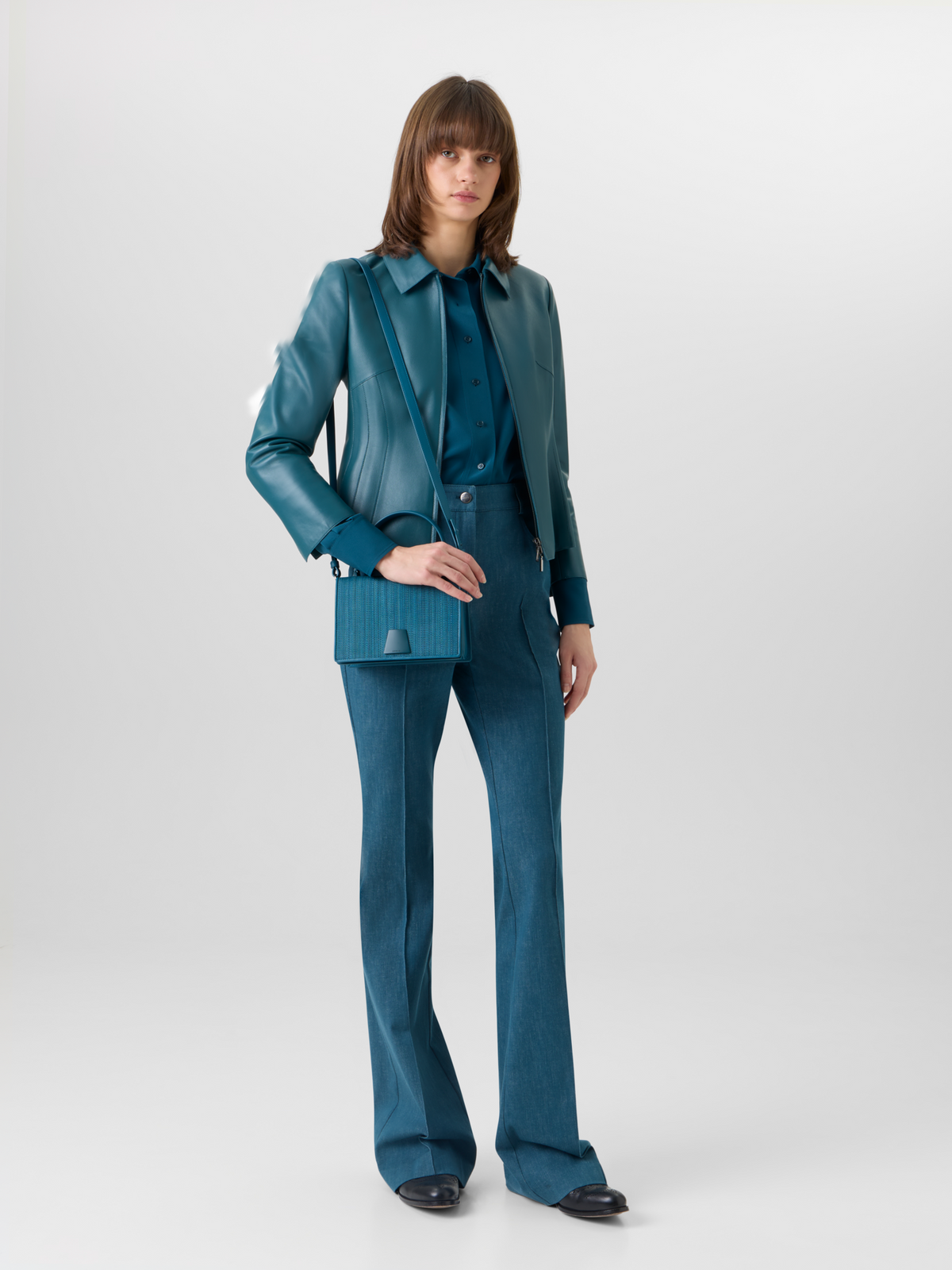 Designer Hecate Jacket in Lamb-Nappa Leather - green #editorial