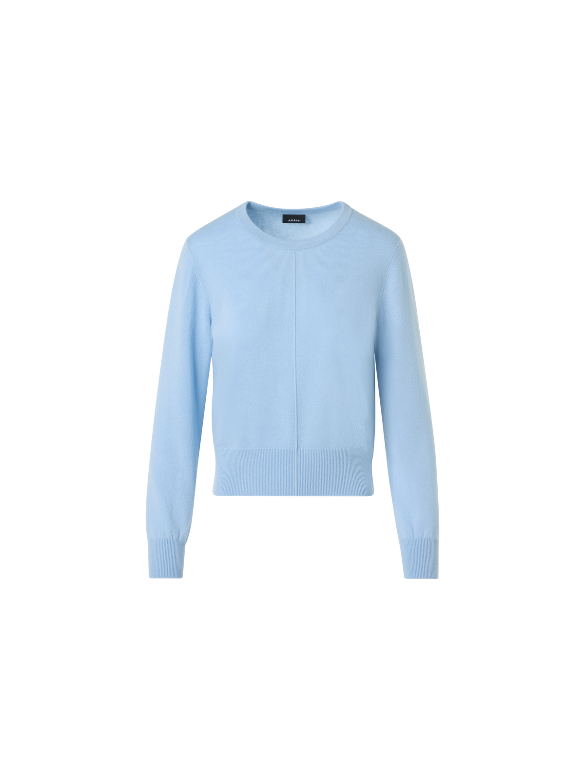 Designer Cashmere Crew-Neck Sweater - blue