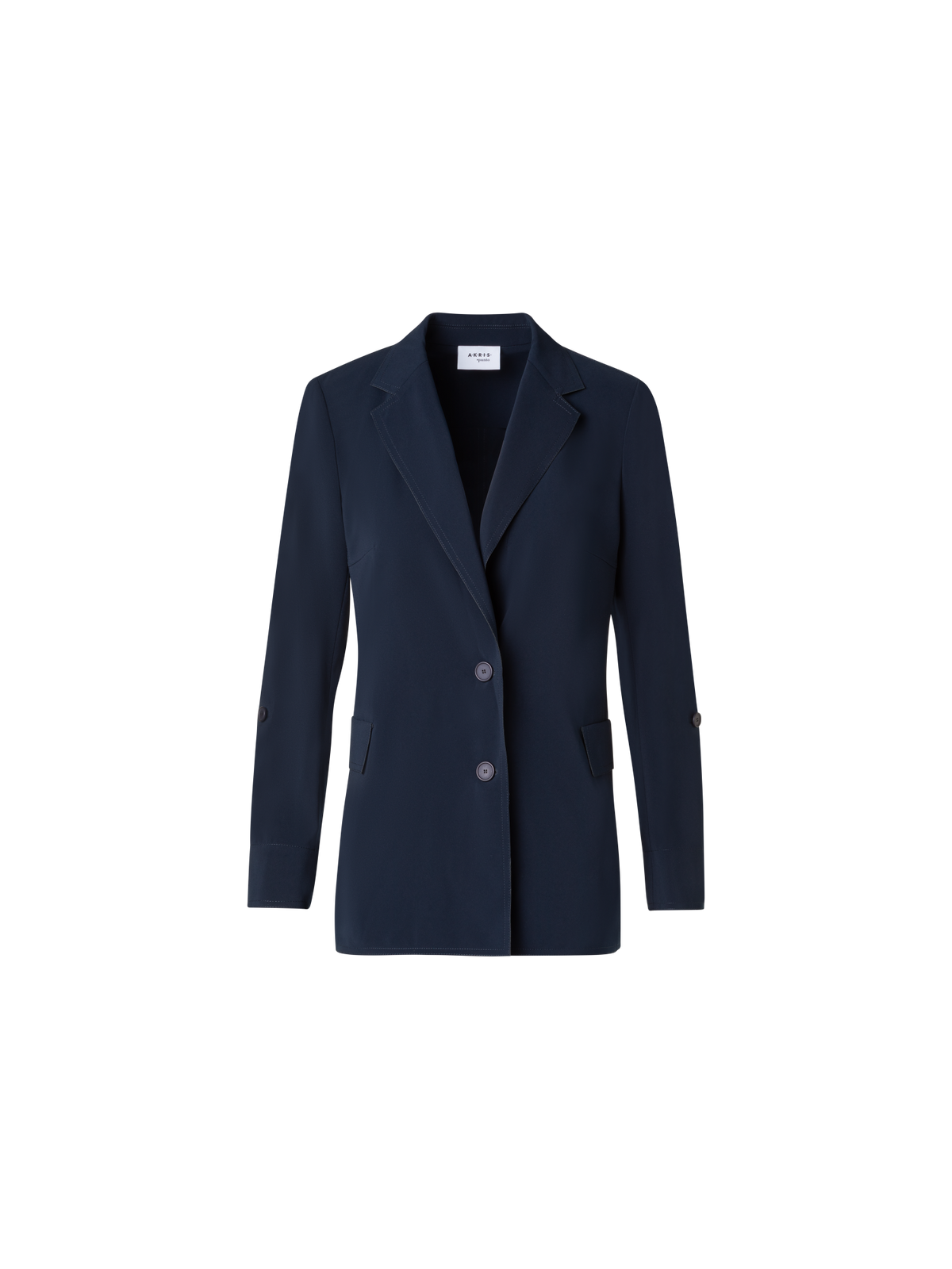 Designer Travel-Friendly Laser Cut Boyfriend Blazer - navy - blue