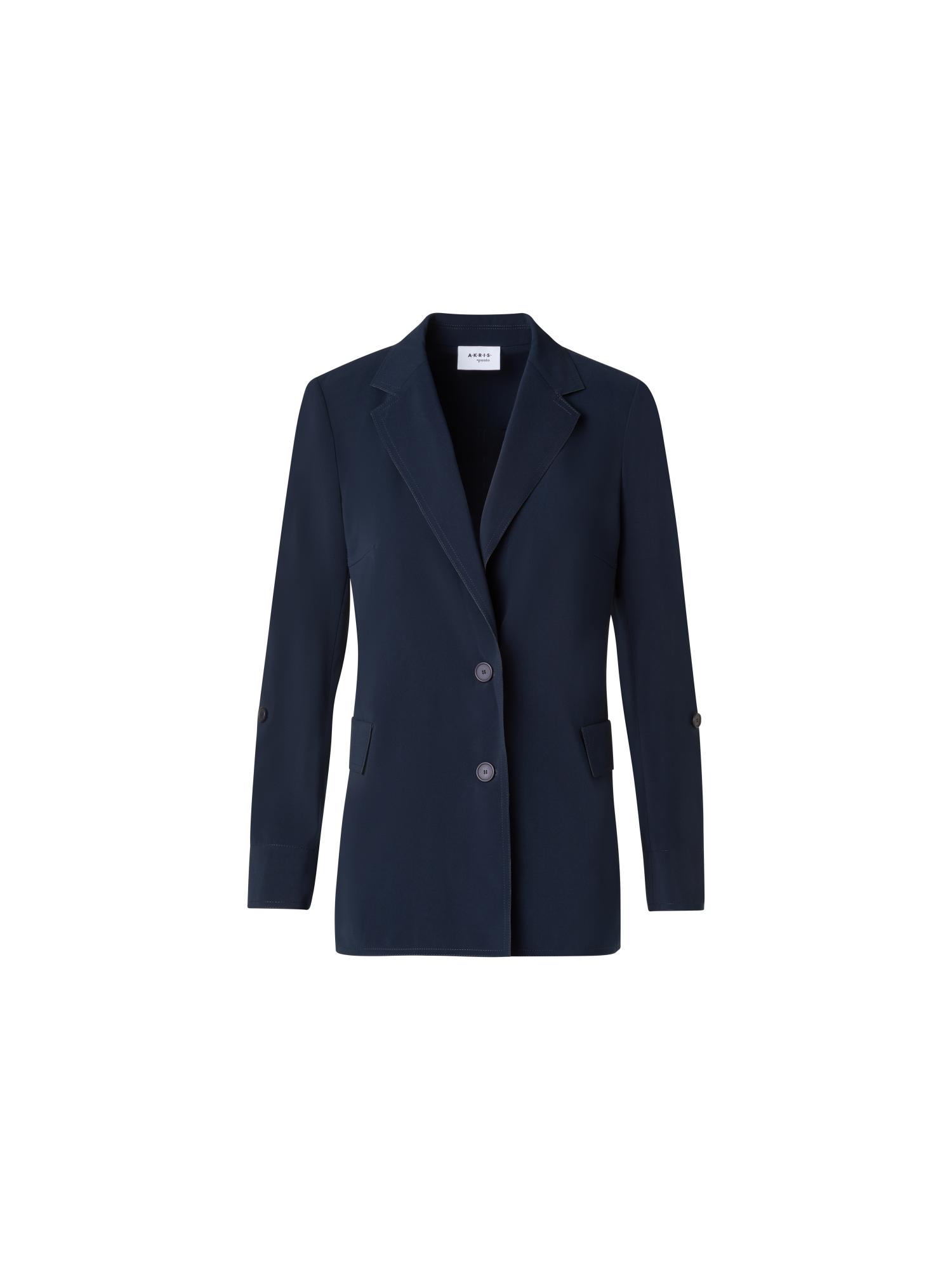 Designer Travel-Friendly Laser Cut Boyfriend Blazer - navy - blue