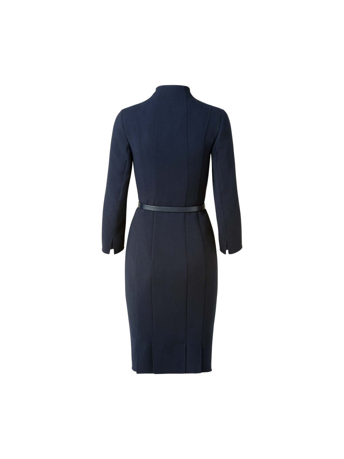 Mock Neck Wool Double-Face Dress