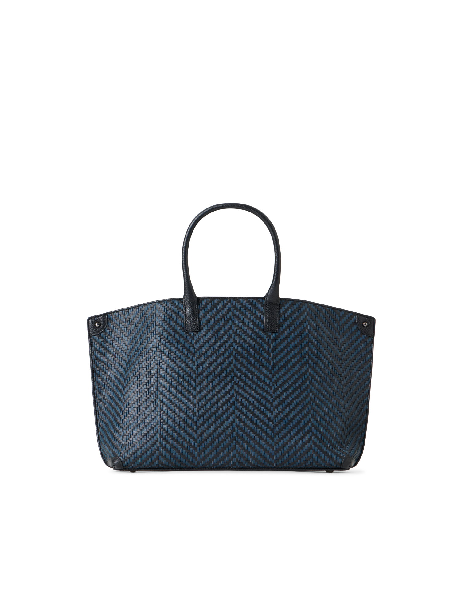 Designer Ai Small Top Handle Tote - neutral - navy - blue