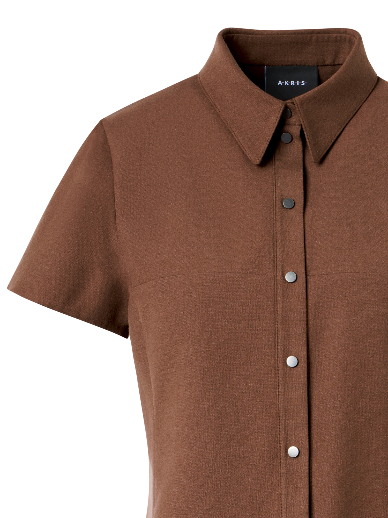 Designer Cotton Silk Stretch Double-Face Polo Dress - brown