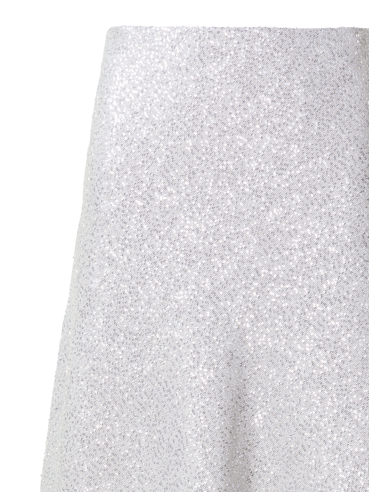 Designer Long Linen Blend Skirt with Sequins - grey