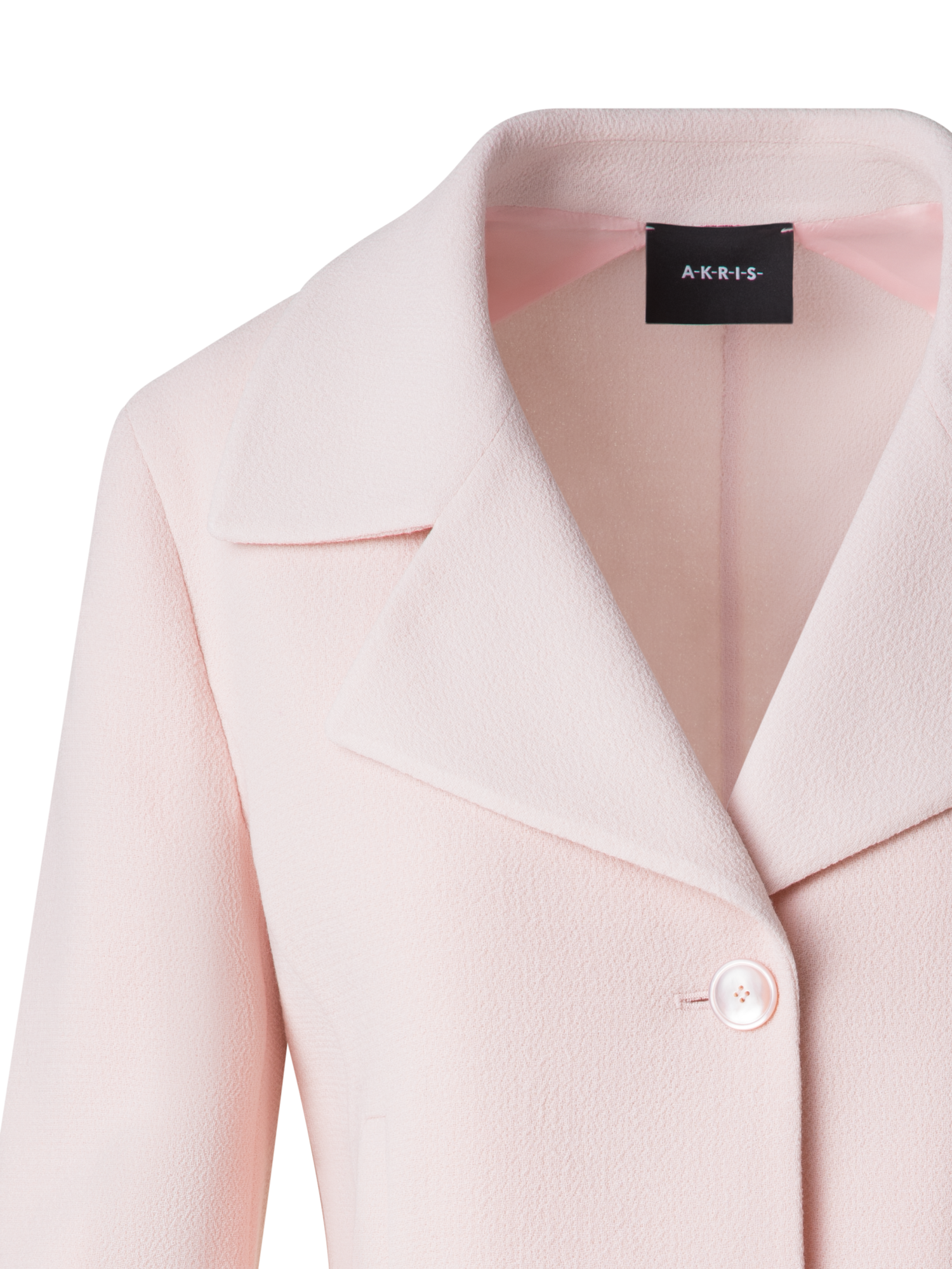 Designer Short Wool Crêpe Double-Face Jacket - pastel - pink