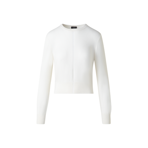 Kaschmirpullover mit transparentem Streifen