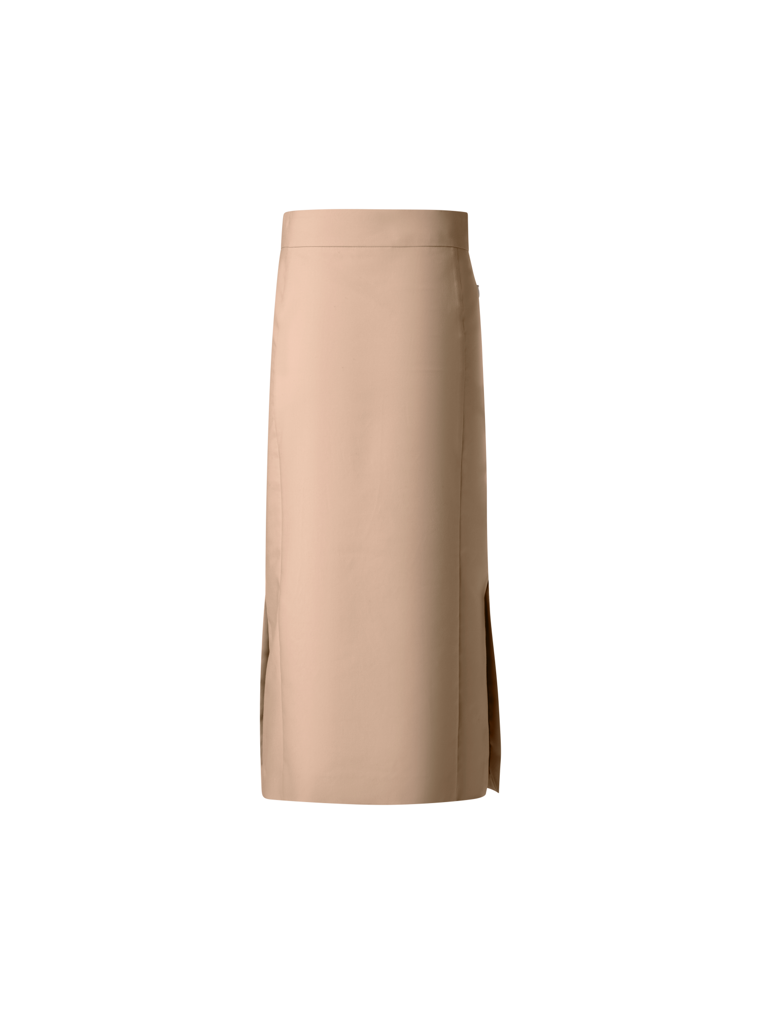 Designer Long Pencil Skirt in Cotton Double-Face - neutral - pastel - beige