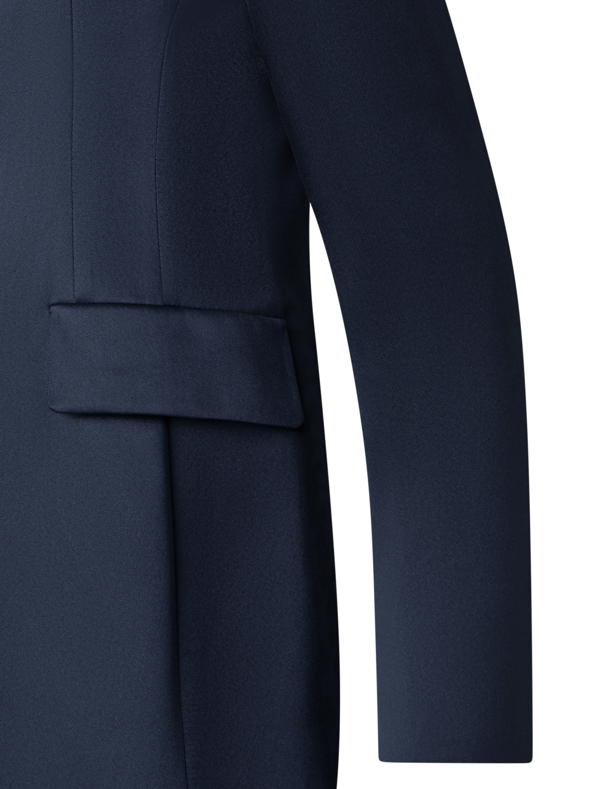 Designer Long Silk Blazer Jacket - navy