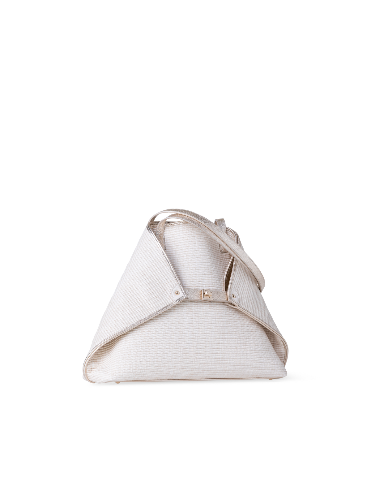 Designer Ai Medium Shoulder Tote - silver - ecru - beige - white