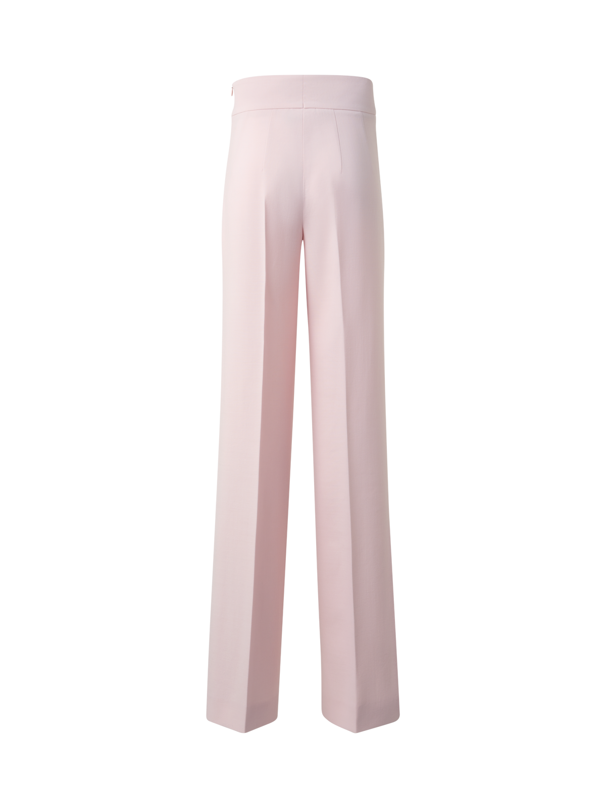 Designer Wide Straight Wool Double-Face Pants - pastel - pink