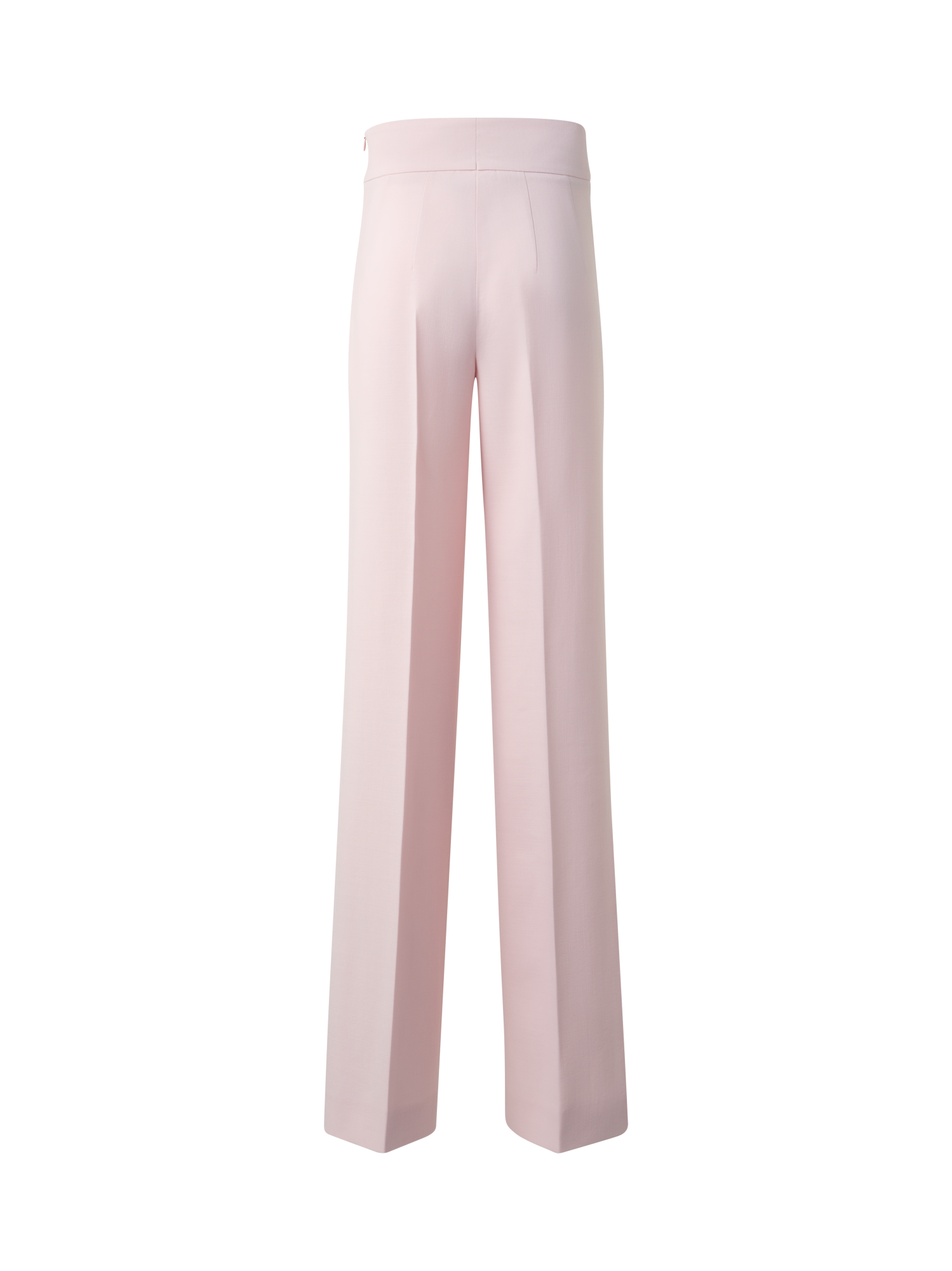 Designer Wide Straight Wool Double-Face Pants - pastel - pink