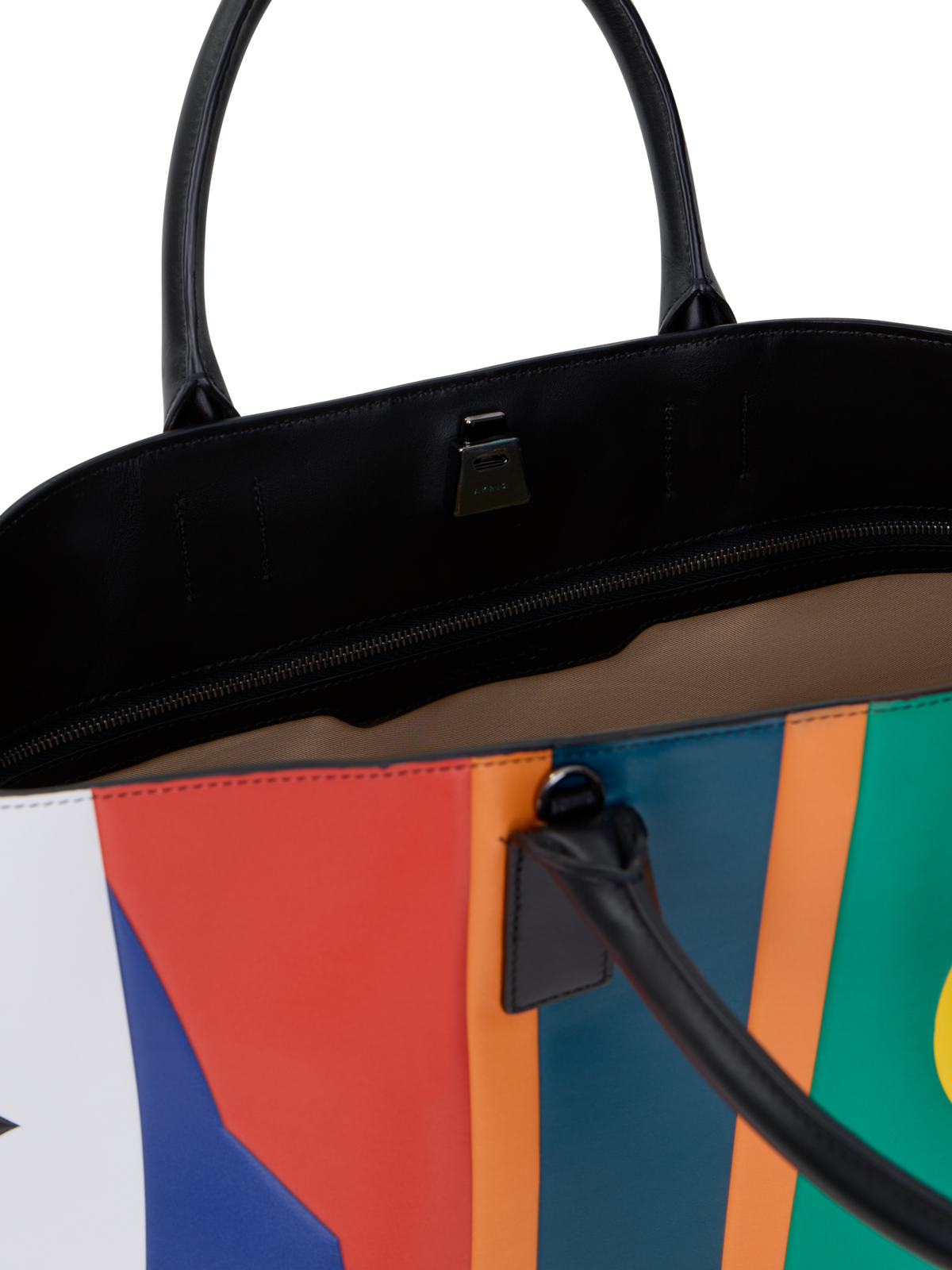 Designer Ai Medium Top Handle Tote Bag - multicolor