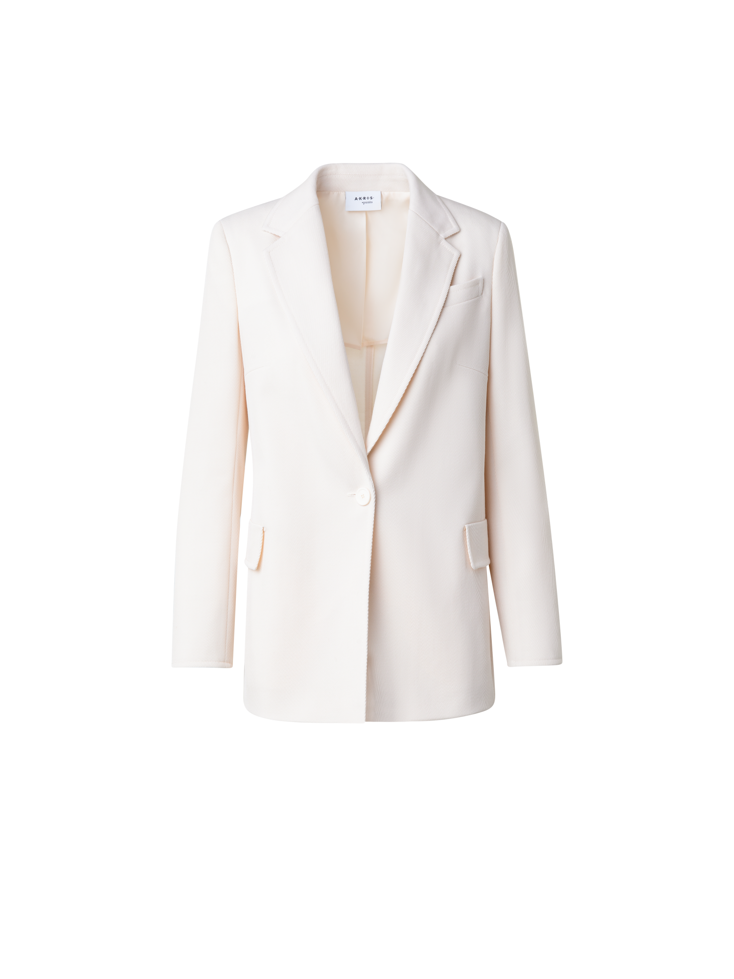 Designer Boyfriend Blazer in Wool Tricotine - neutral - ecru - white