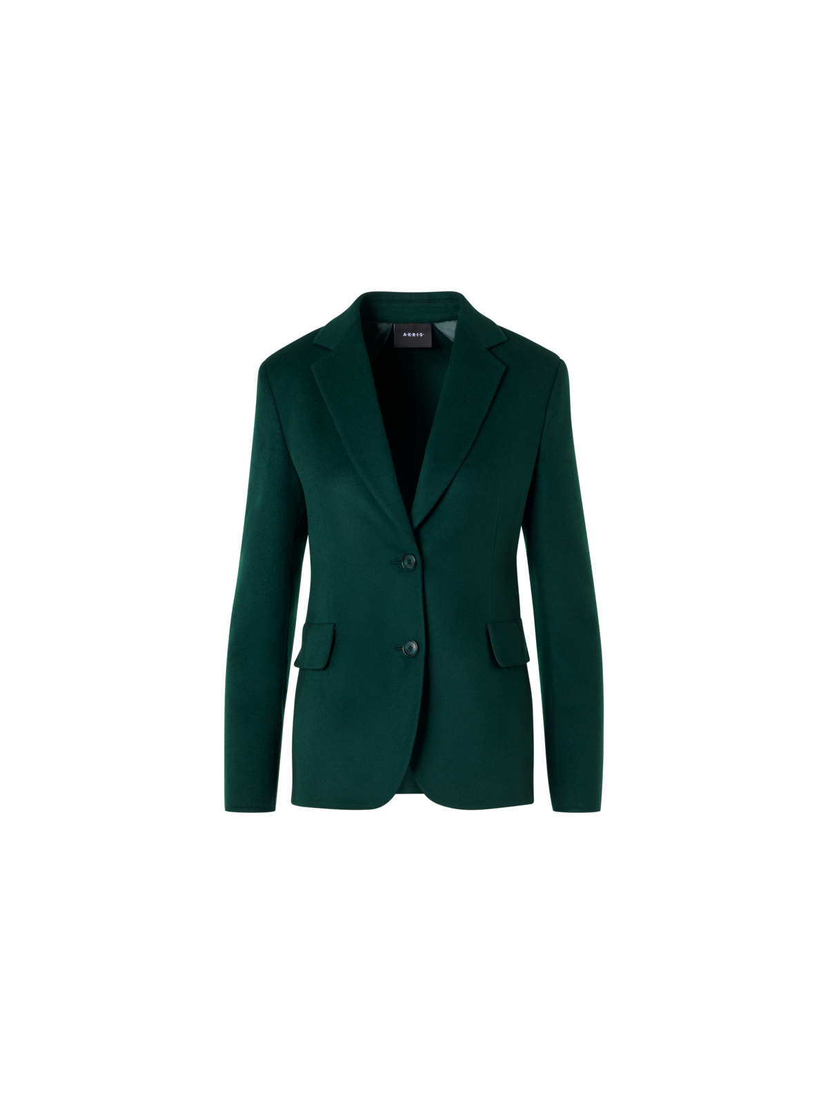 Designer Fitted Cashmere Double-Face Jacket - green