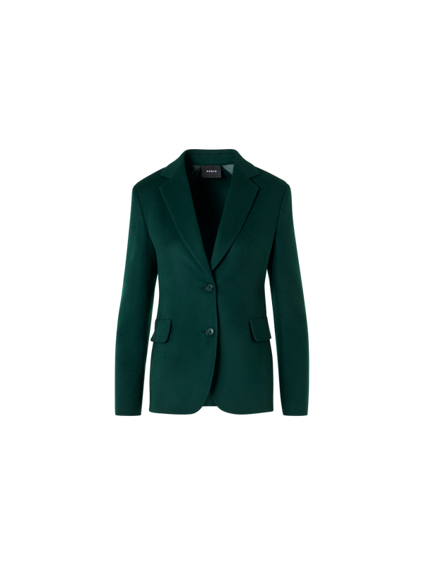 Designer Fitted Cashmere Double-Face Jacket - green