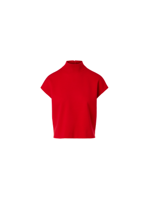 Designer Bright Red Milano Knit Pullover - red