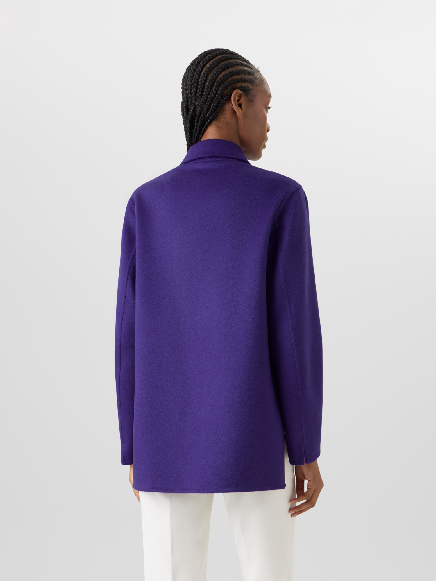 Designer Laars Long Jacket in Cashmere Double-Face - purple 
