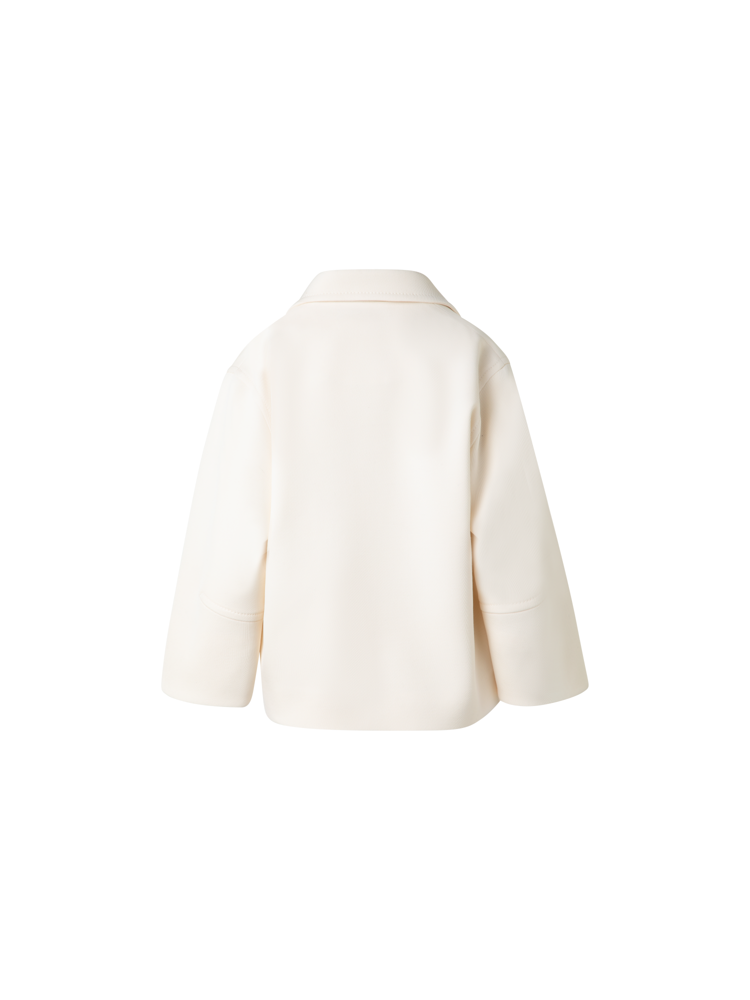 Designer Double-Breasted Wool Pea Coat - ecru - white