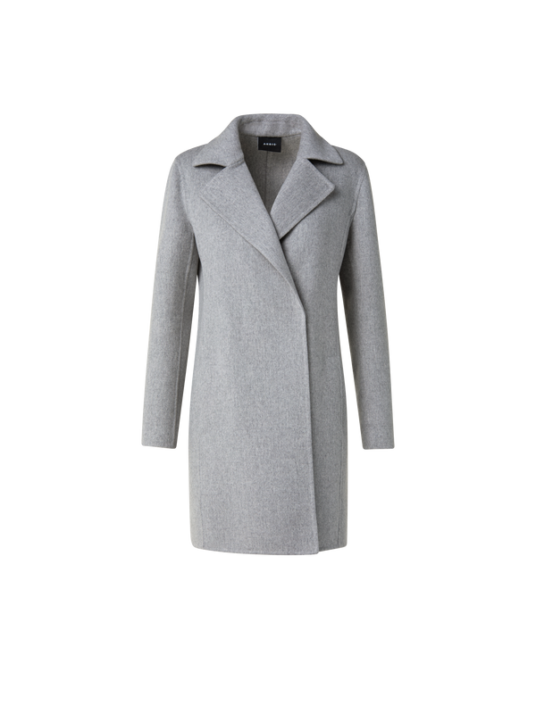 Designer Lightweight Double-Face Cashmere Coat - grey