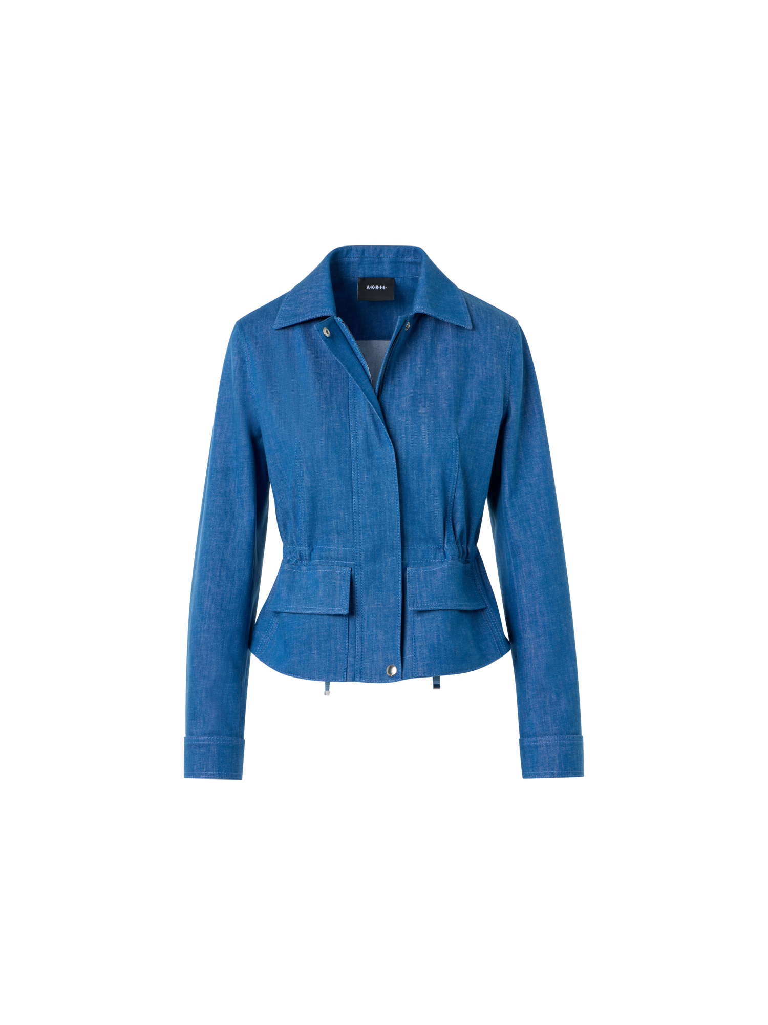 Designer Short Cotton Stretch Denim Jacket - blue
