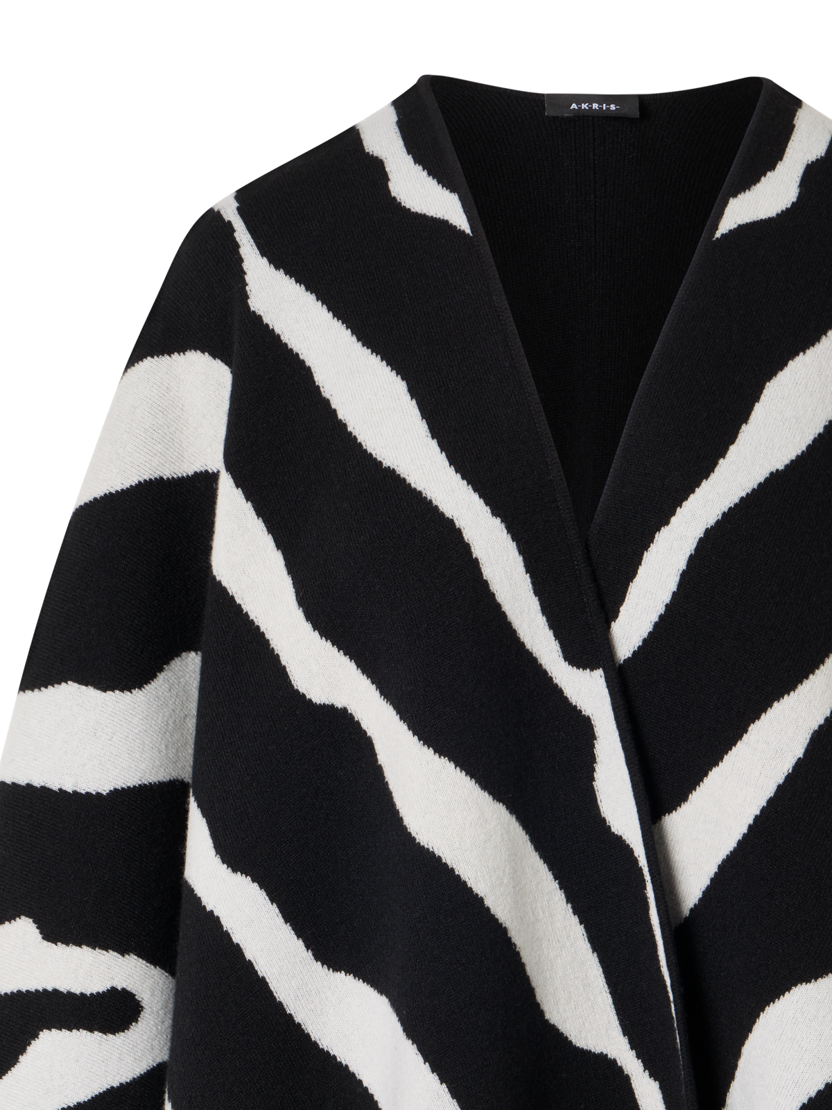 Designer Cashmere Double-Face Knit Cape - multicolor