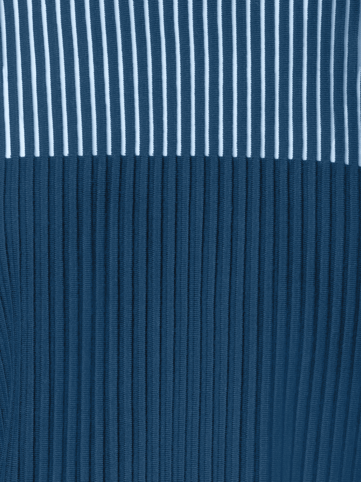 Designer Knit Top in Silk Blend Structured Lines - blue