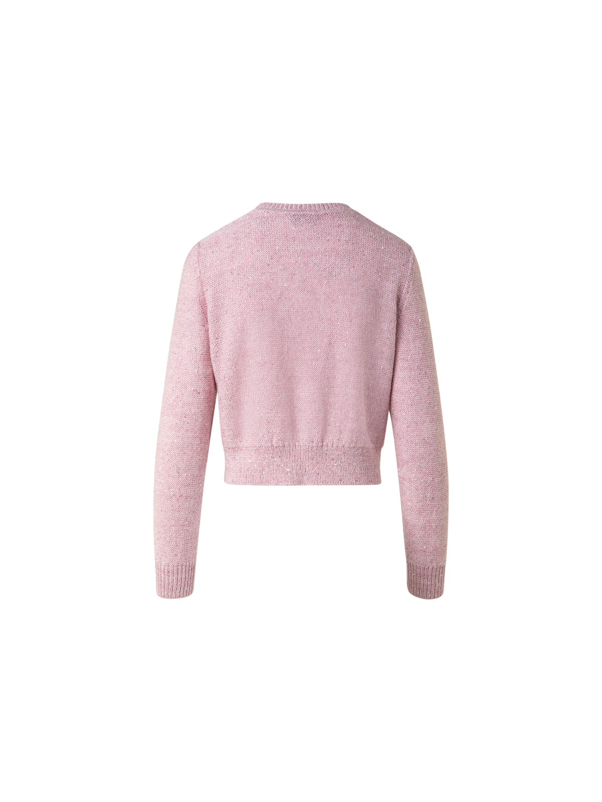 Designer Cardigan in Linen Cotton with Micro Sequins - pastel - pink