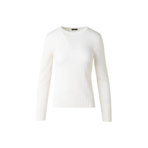 Ajouré-Strickpullover aus Seide und Baumwolle