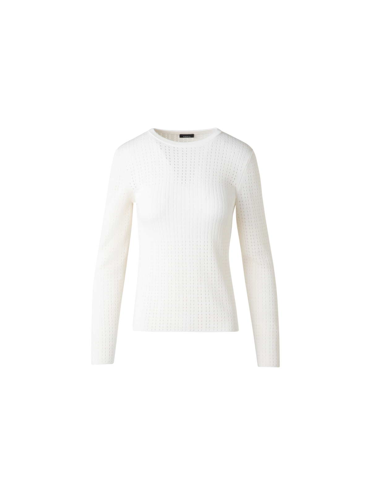 Designer Knit Sweater in Silk Cotton Ajouré - neutral - ecru - white