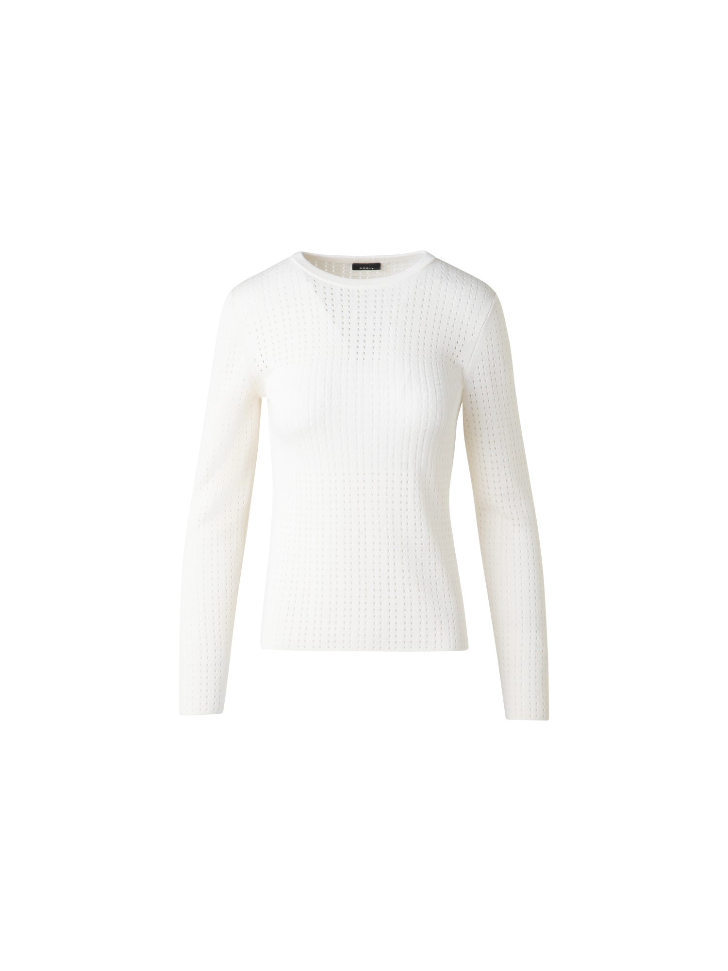 Designer Knit Sweater in Silk Cotton Ajouré - neutral - ecru - white