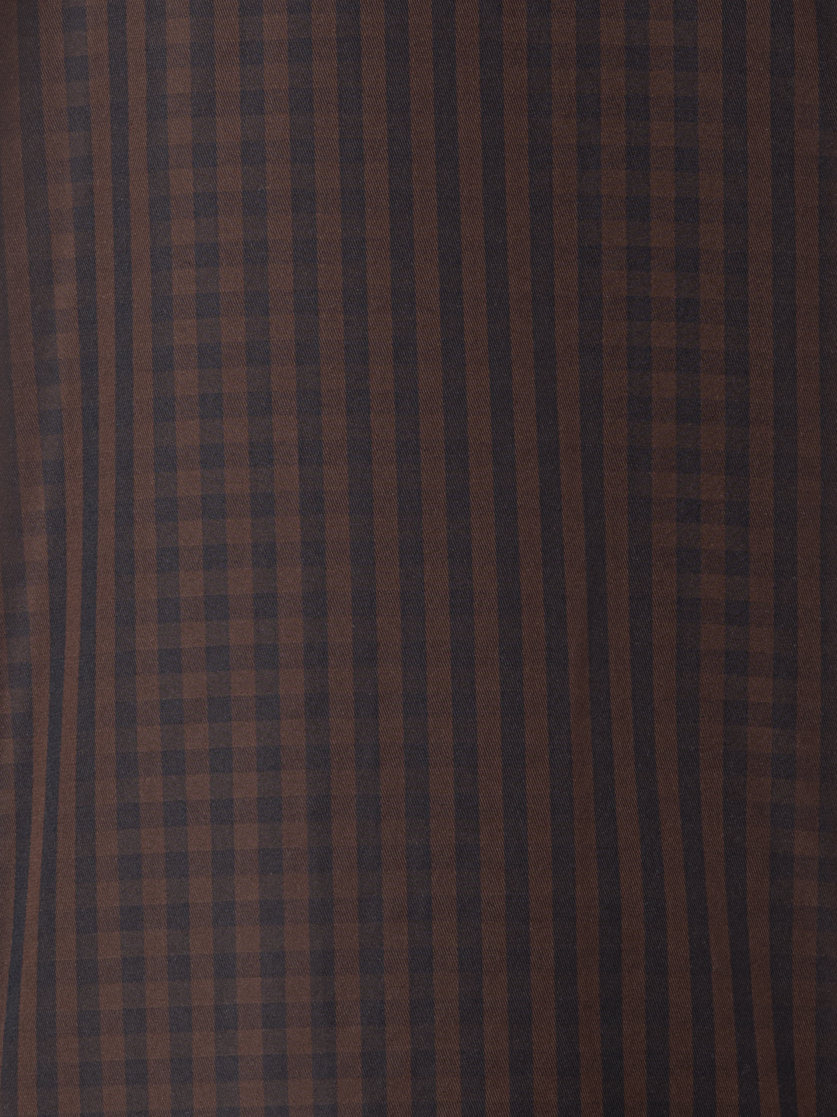 Designer Oversize Silk Parka with Vichy Check - brown - multicolor