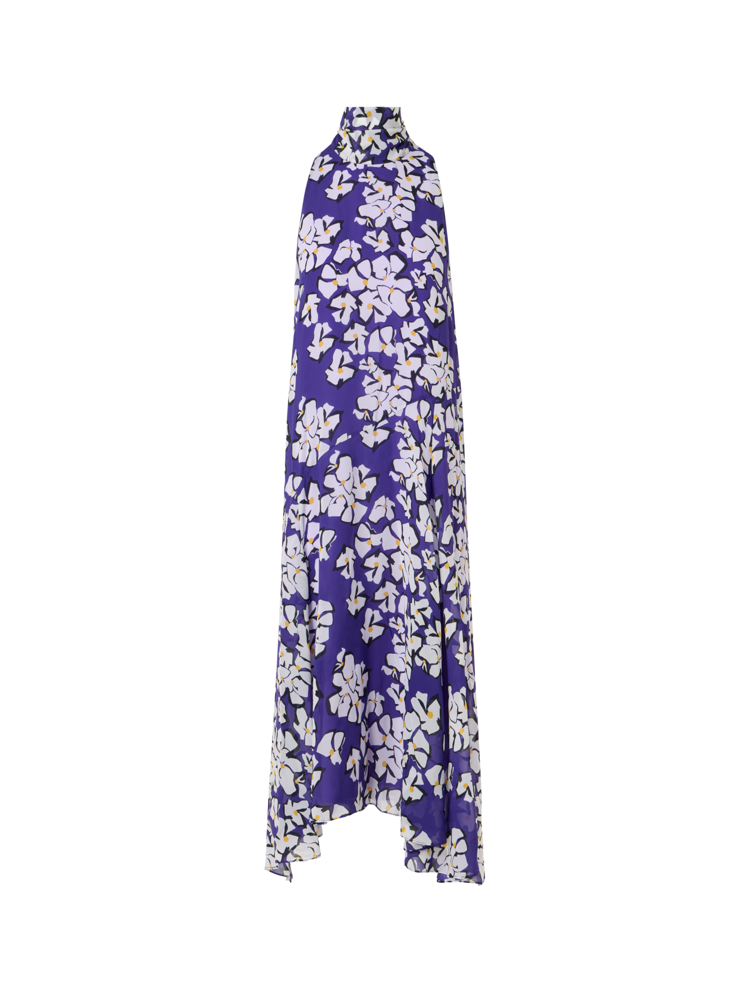 Designer Sleeveless Papercut Flower Midi Dress - purple