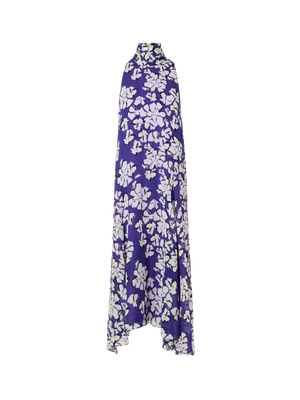 Designer Sleeveless Papercut Flower Midi Dress - purple