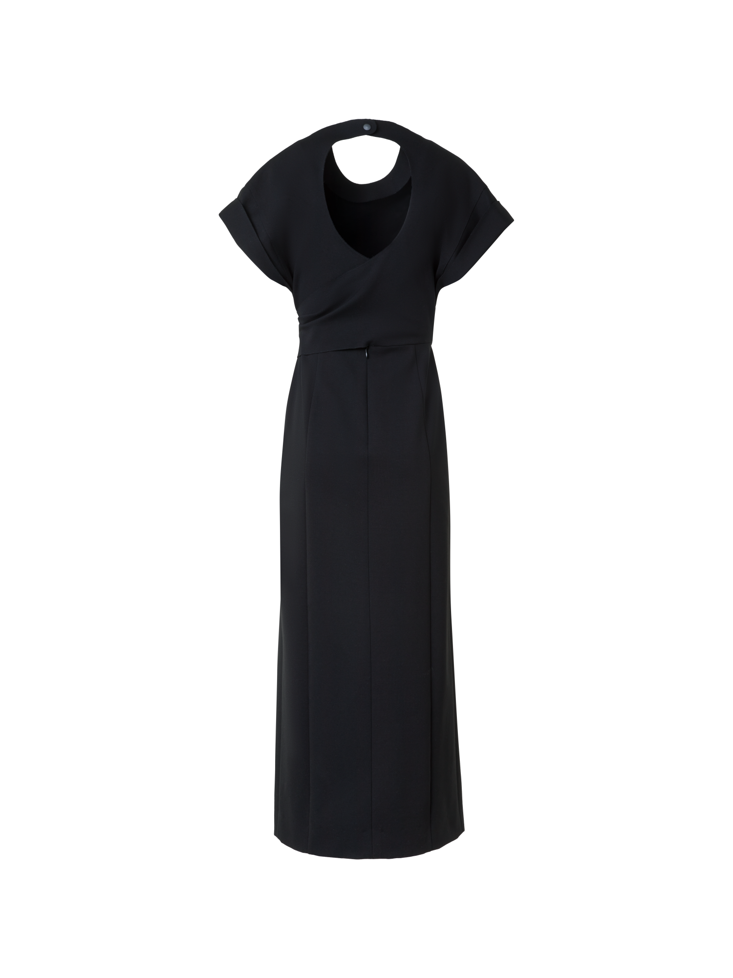 Designer Fitted Midi Dress in Signature Jersey - black - neutral